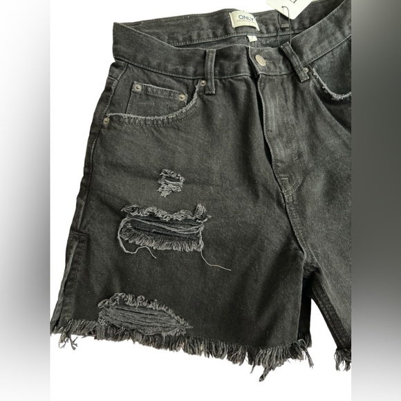 Only Distressed Rip Denim Mini Short - Picture 2 of 9